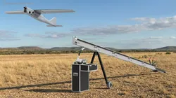 Drone Launch Rail Platform with UAV 3D model