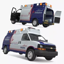 Dubai Chevrolet Ambulance Van Simplified 3D model