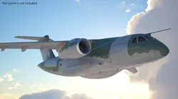 Embraer C 390 Millennium Military Aircraft Camo Rigged for C4D 3D model