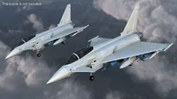 Eurofighter Typhoon Jet with Weaponry Rigged for Maya 3D model