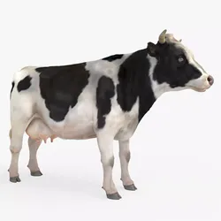 Farm Milk Cow Fur For Blender 3D model