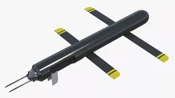 Fixed Wing Combat UAV with Folding Stabilizers Low-poly 3D model