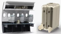 Fuselage Cabin Section with Overhead Luggage 3D model