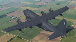 Heavy Transport Plane with Landing Gear Dark Rigged for Maya 3D model