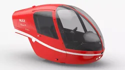 Helicopter Dual Seat Cockpit Red 3D model