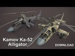 Helicopter Kamov Ka-52 Alligator Dark Complex Animation --32-- Low-poly 3D model