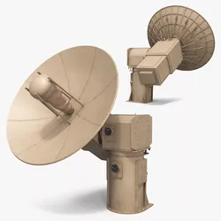 High Gain Radar Dish Antenna Module Desert 3D model