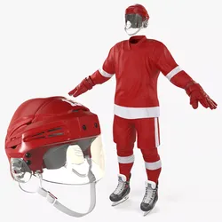 Hockey Gear Red 3D model