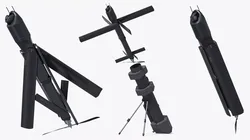 Infantry Drone Launch Weapon with UAV Rigged for Cinema 4D 3D model