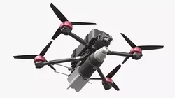 Kamikaze FPV Attack Drone with Rocket Grey 3D model