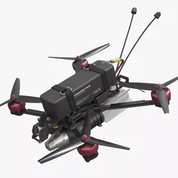 Kamikaze FPV Attack Drone with Rocket Grey Rigged for Maya 3D model