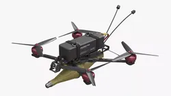 Kamikaze FPV Strike Drone with Munition Rigged 3D model