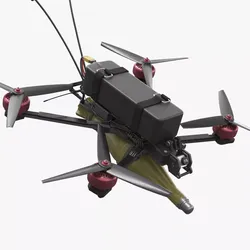 Kamikaze FPV Strike Drone with Munition Rigged for Maya 3D model