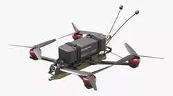 Kamikaze Quadcopter with Mounted Munition Green Rigged 3D model