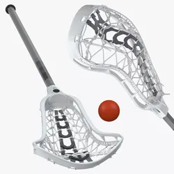 Lacrosse Stick and Ball 3D model