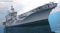 Large Naval Aircraft Carrier Vehicle on Water 3D model