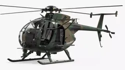 Light Recon Helicopter with External Platform Rigged 3D model