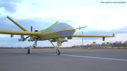 Long Endurance Military UAV Aircraft Yellow Rigged for Cinema 4D 3D model