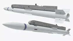 Long Range Air Combat Missile with LAU Launcher 3D model