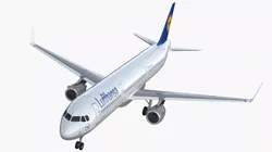 Lufthansa Airbus A321 with Cabin and Cockpit Rigged for Maya 3D model