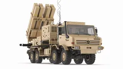 Mercedes Unimog IRIS-T SLS Launcher Vehicle Rigged 3D model
