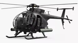 MH-6 Little Bird Helicopter with Rocket Pod 3D model