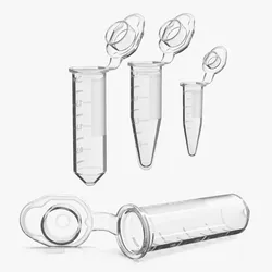Microcentrifuge Tubes with Hinged Caps Set Clear 3D model