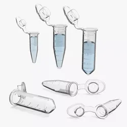 Microcentrifuge Tubes with Liquid Solution Set Blue 3D model
