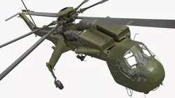 Military Cargo Lift Helicopter Green Rigged 3D model