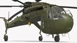 Military Cargo Lift Helicopter Green Rigged for Cinema 4D 3D model