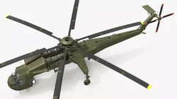 Military Cargo Lift Helicopter Green Rigged for Maya 3D model