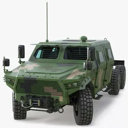 Military Chassis Truck with Bare Frame Pixel Rigged 3D model