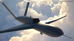 Military Jet Powered UAV Drone Black Rigged for Cinema 4D 3D model