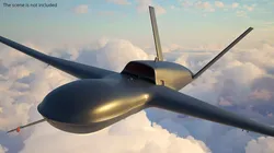 Military Jet Powered UAV Drone Black Rigged for Maya 3D model