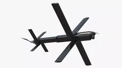 Military Loitering UAV System Black Rigged for Maya 3D model