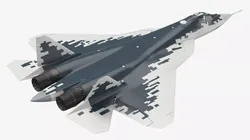 Military Stealth Combat Aircraft In Flight Gray Simplified 3D model