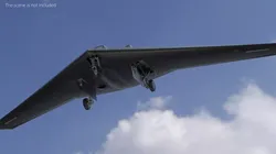 Military Stealth UAV with Landing Gear Black 3D model
