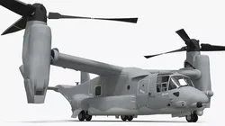 Military Tactical Tiltrotor Aircraft Gray 3D model