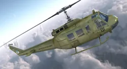 Military Utility Helicopter Bell UH-1 Iroquois Rigged 3D model