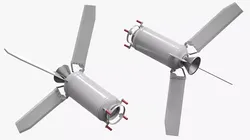 Missile Engine Section with Stabilizer Fins 3D model