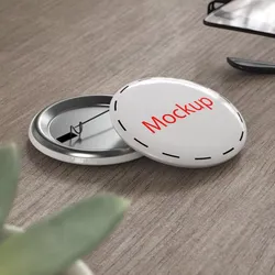 Mockup Round Pin Badge with Safety Clasp Silver 3D model