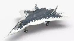Multirole Stealth Aviation Vehicle Grey White Camo Rigged C4D 3D model