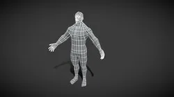 Muscular Male Body Base Mesh 1000 Polygons
