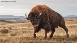 North American Bison Fur Set Animated Rigged For Maya 3D model