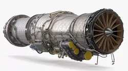 Pratt Whitney F135 Turbofan Engine Metallic Rigged 3D model