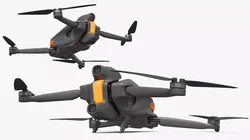 Professional Survey UAV Drone Black Rigged for Cinema 4D 3D model