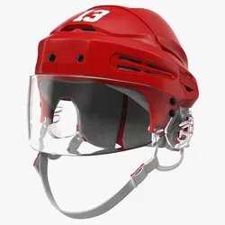 Red Hockey Helmet 3D model