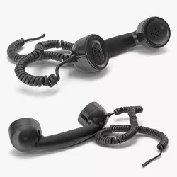 Retro Telephone Handset 2 with Cord 3D model