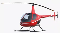 Robinson R-22 Compact Rotorcraft Red Rigged for Cinema 4D 3D model