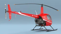 Robinson R-22 Compact Rotorcraft Red Rigged for Maya 3D model